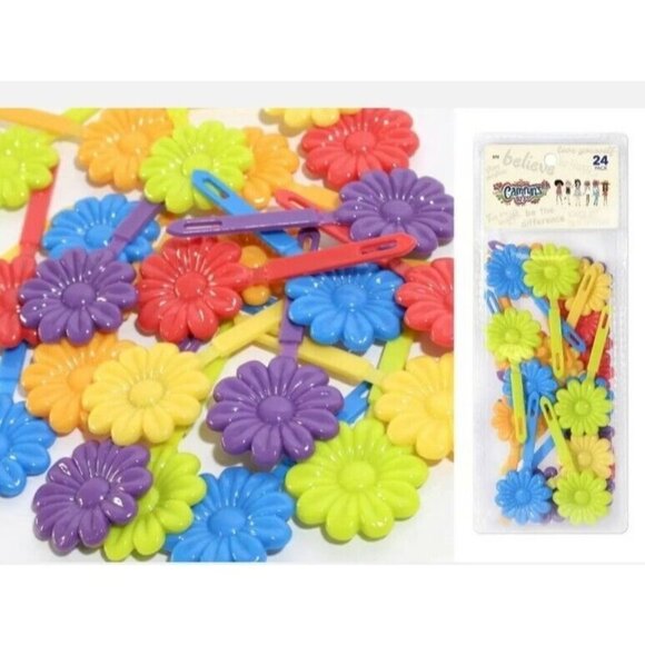 NEW Camryn's BFF Barrettes - Multicolored Daisy Flowers - 24 Pack - Picture 1 of 2